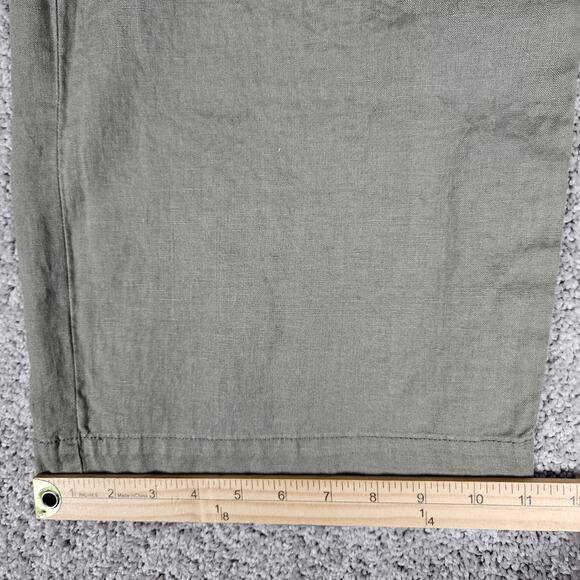Everlane Pants Womens 10 Green Linen Way High Drape Pants Wide Leg Beach Summer - Picture 10 of 10